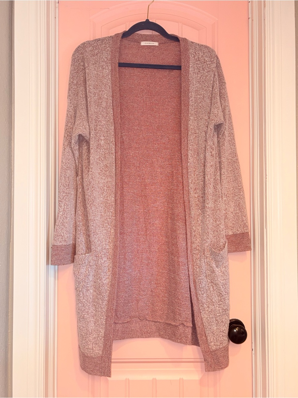 Cherish Open-Front Longline Cardigan - Mauve Pink